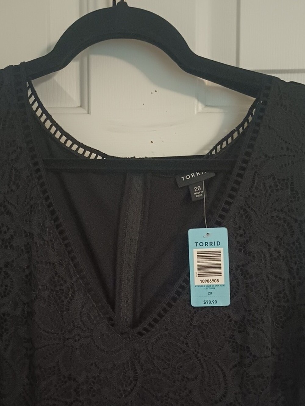 Torrid Black Lacey V-neck Short Sleeve Maxi Dress with Lining Size 20 - Picture 5 of 12